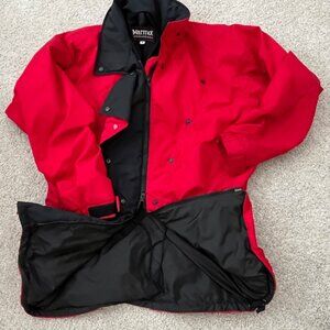 Marmot women's winter coat red gore tex size 8 zip snap windproof waterproof